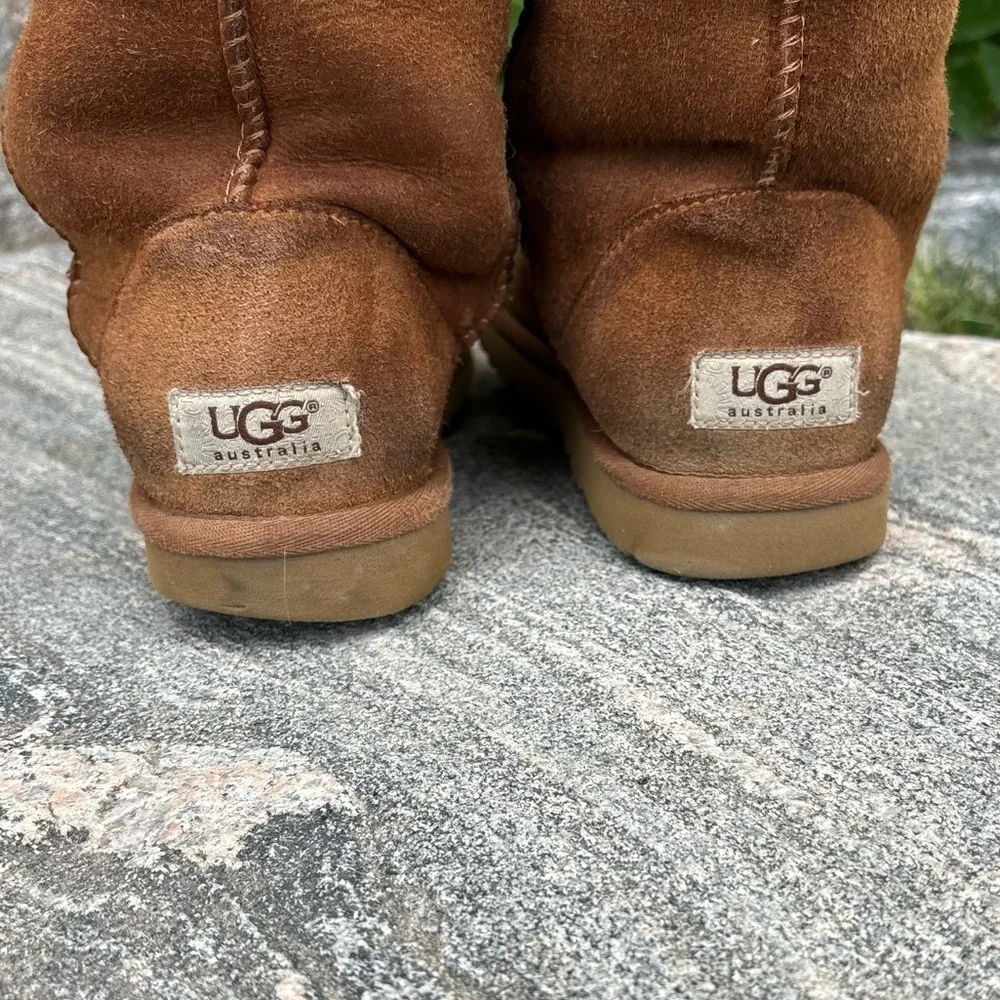 Ugg Australia Original Hickory Brown Boots Suede Shearling Winter Y2K Womens 6